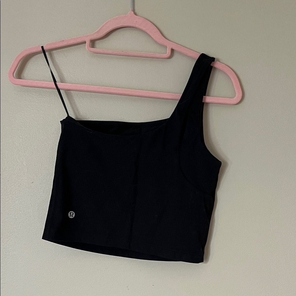 lululemon athletica Black One-Shoulder Crop Top
